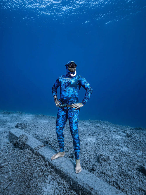 5mm Open Cell Wetsuit - Blue Trilobite Camo – Neritic Diving