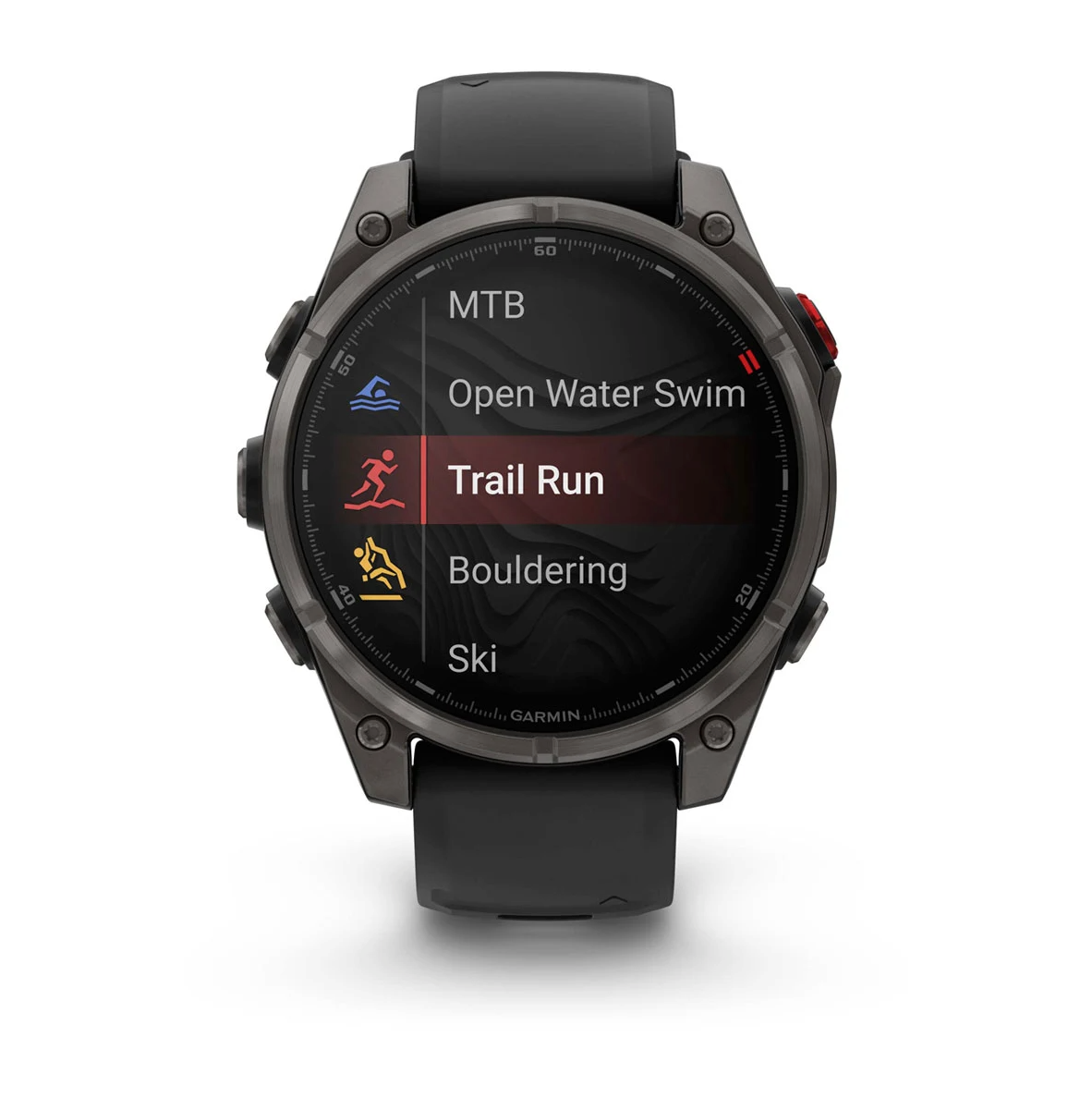 fēnix® 8 Pro , AMOLED Sapphire, Carbon Gray DLC Titanium with Black/Pebble Gray Silicone Band