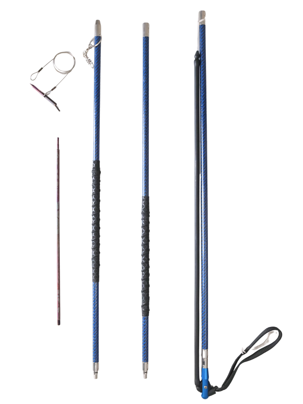 (NEW) 10 Foot Carbon Kevlar Blue Bantam Roller Pole Spear Package Yellow